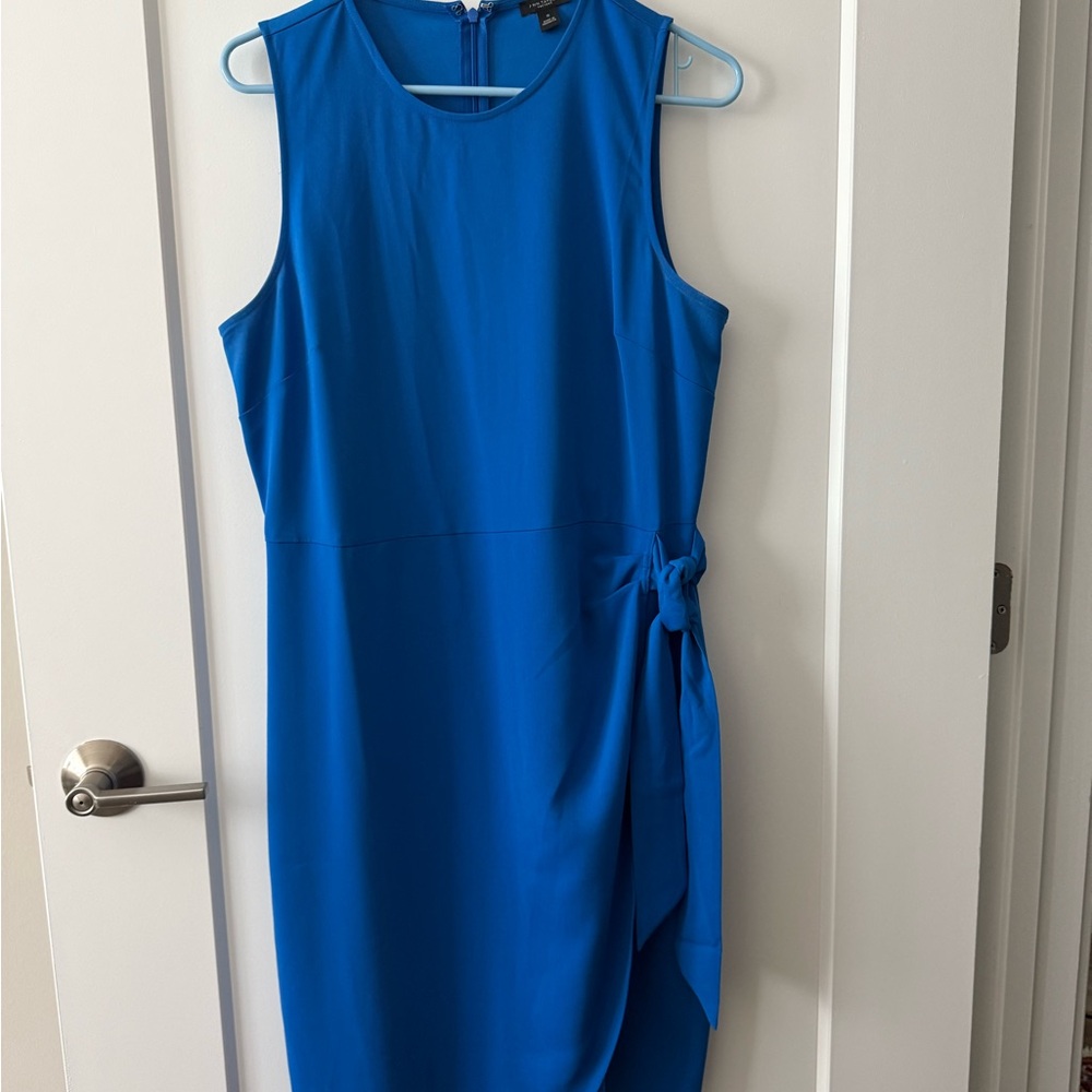 Ann Taylor Blue Sleeveless Sheath Knee Length Dress